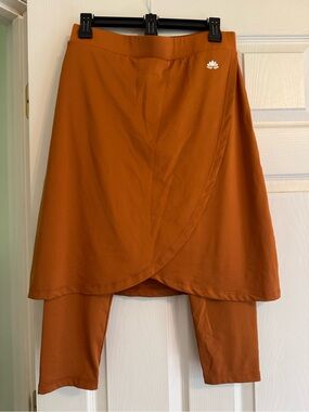 Snoga Athletics Rust Wrap Skirt with Built-In Leggings